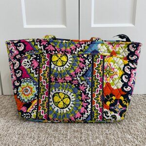 Vera Bradley Rio Quilted Tote Bag Multicolor Zip Top Cotton